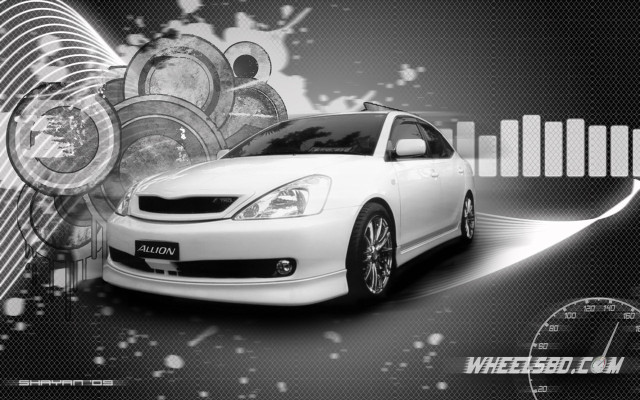 White car coins clock tower free wallpaper for desktop - medium preview image