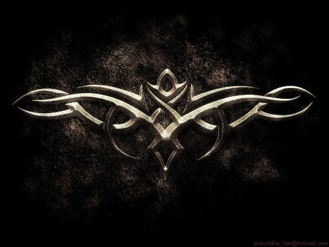 Tribal design black white bird free wallpaper for desktop - medium preview image