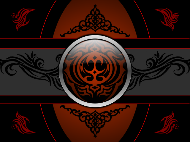 Red black silver circle design free wallpaper for desktop - medium preview image