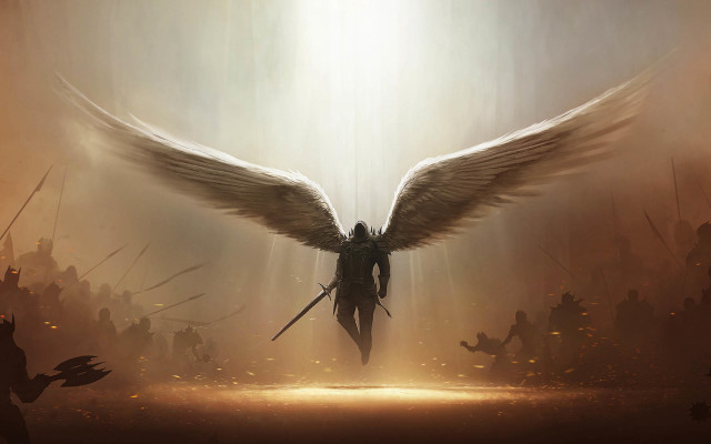 Man wings sword group people #2 free wallpaper for desktop - medium preview image