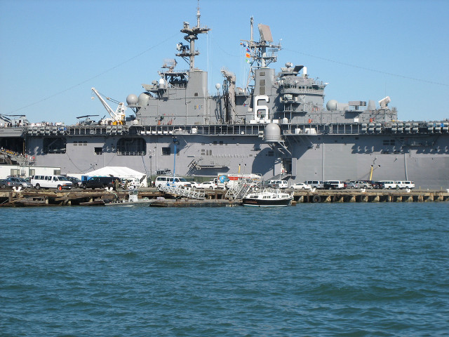 Large ship docked pier boats free wallpaper for desktop - medium preview image