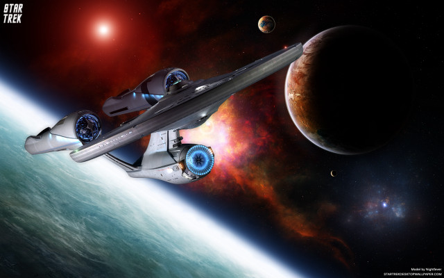 Spaceship flying sky planet star #5 free wallpaper for desktop - medium preview image