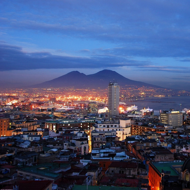 City mountain night lights buildings free wallpaper for tablet - medium preview image