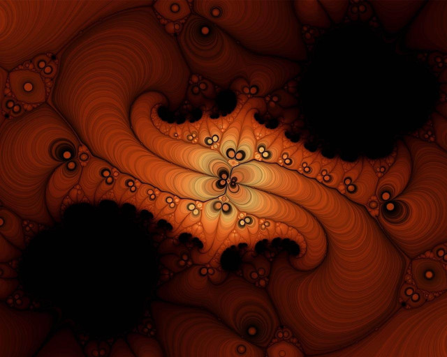 Swirly orange background black circles free wallpaper for desktop - medium preview image