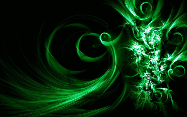 Green abstract background swirls curves free wallpaper for desktop - medium preview image