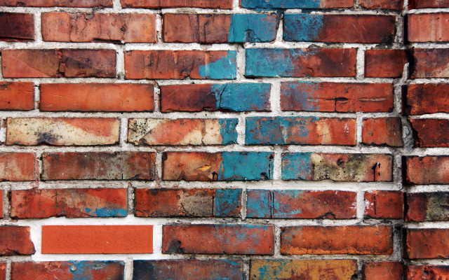 Brick wall red blue pattern free wallpaper for desktop - medium preview image