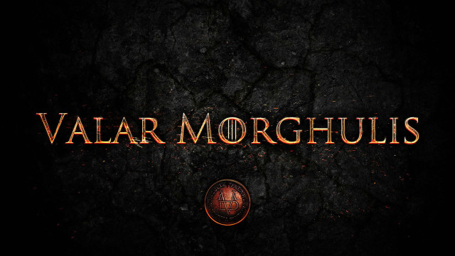 Valar morghulis gold lettering dark free wallpaper for desktop - medium preview image