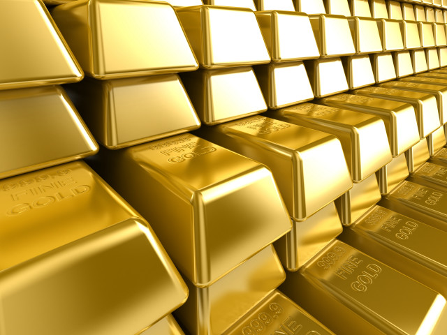 Gold bars stack shelf room free wallpaper for desktop - medium preview image