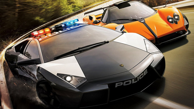 Police cars driving road sunny free wallpaper for desktop - medium preview image