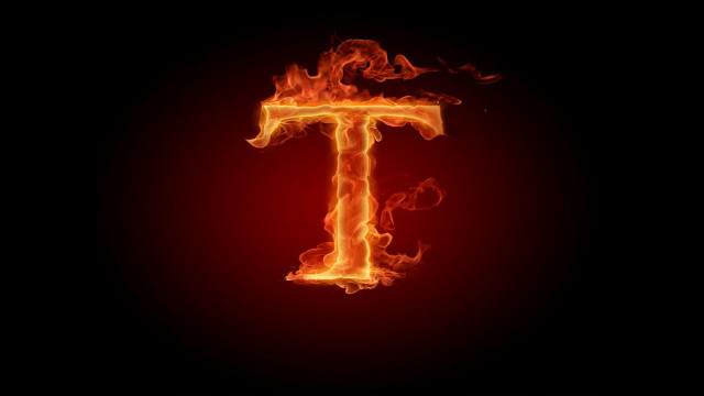 Fire letter t red flame free wallpaper for desktop - medium preview image