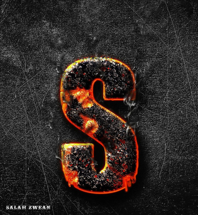 Black orange letter s fire free wallpaper for tablet - medium preview image