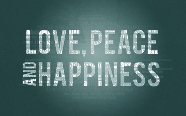 Love peace happiness green border free wallpaper for desktop - medium preview image