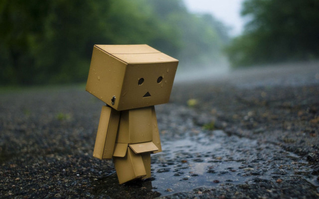 Cardboard toy road rain sad free wallpaper for desktop - medium preview image