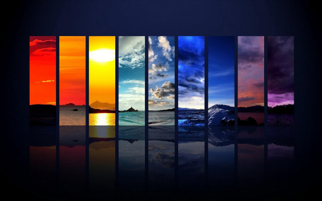 Colorful sky water sun reflection free wallpaper for desktop - medium preview image