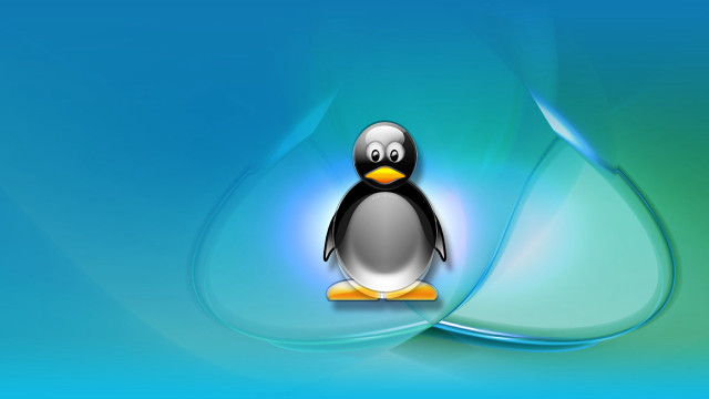 Penguin blue white computer art free wallpaper for desktop - medium preview image