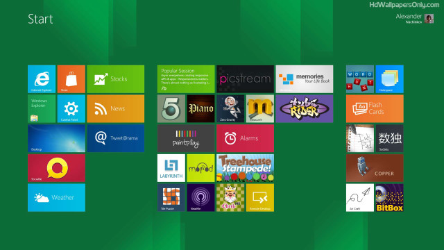 Green white wall windows8 logo free wallpaper for desktop - medium preview image