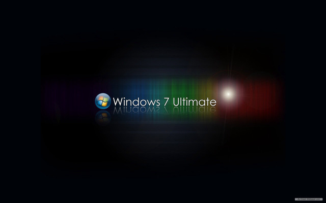 Black background windows7 ultimate logo #2 free wallpaper for desktop - medium preview image