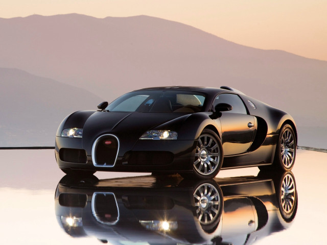 Black bugatti reflective surface mountains free wallpaper for desktop - medium preview image