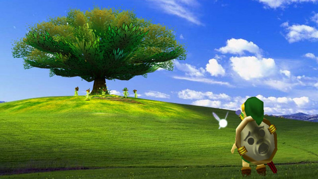 Cartoon character walking field tree #2 free wallpaper for desktop - medium preview image