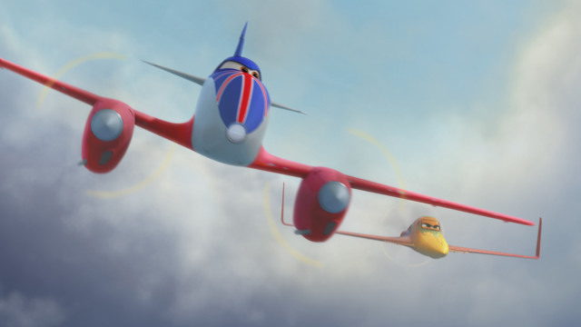 Cartoon airplane cloudy sky yellow free wallpaper for desktop - medium preview image