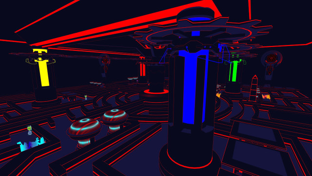 Futuristic room clock tower lights free wallpaper for desktop - medium preview image