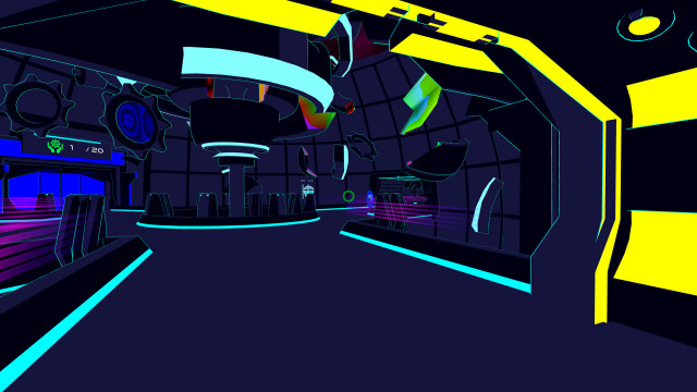 Hallway neon light tunnel clock free wallpaper for desktop - medium preview image