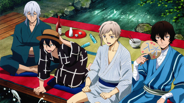 People bench park pool stream free wallpaper for desktop - medium preview image