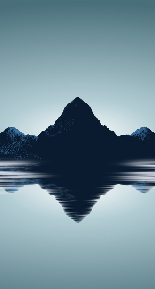 Mountain range reflection lake distant free wallpaper for mobile - medium preview image