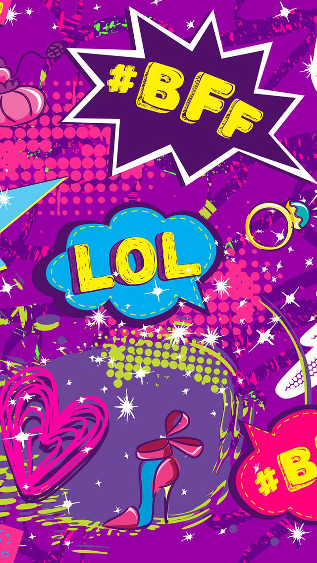Colorful background items comic bubble free wallpaper for mobile - medium preview image