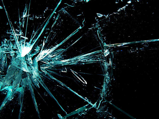 Broken glass window night sky free wallpaper for desktop - medium preview image