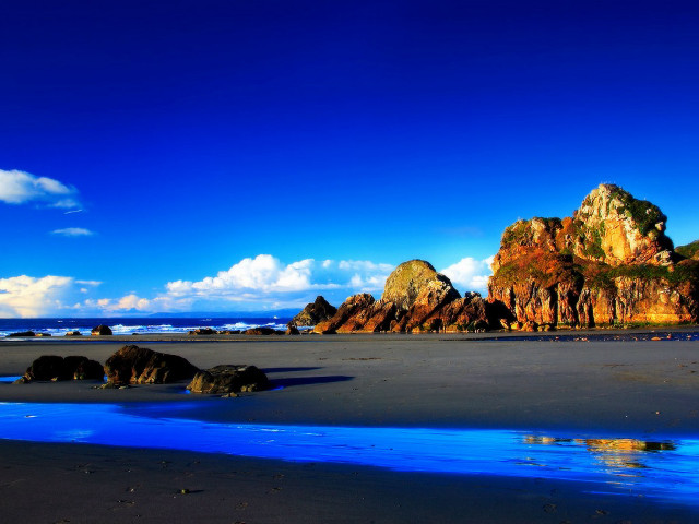 Beach blue stream rocks background #4 free wallpaper for desktop - medium preview image