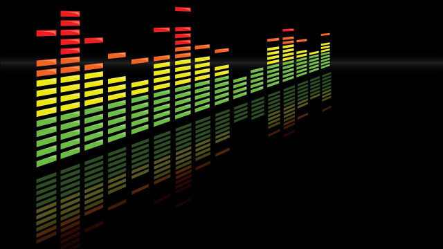Sound board rainbow equalizer black free wallpaper for desktop - medium preview image