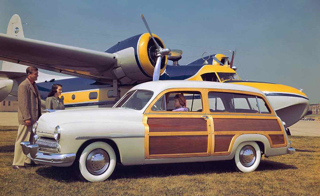 Man car plane woman standing free wallpaper for desktop - medium preview image