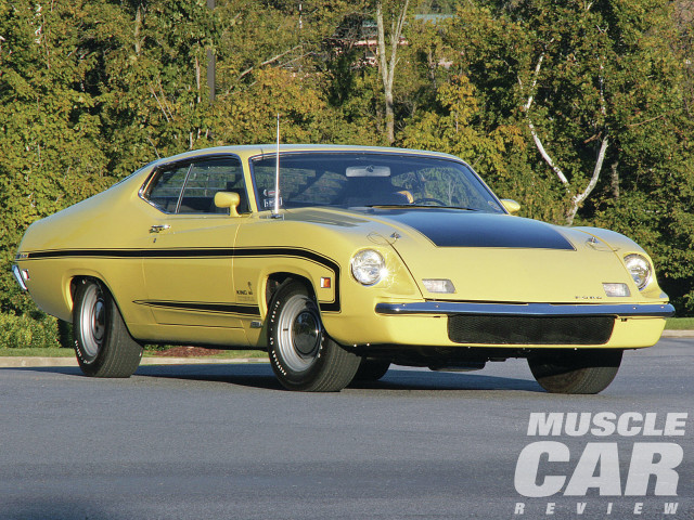 Yellow muscle car parking lot free wallpaper for desktop - medium preview image