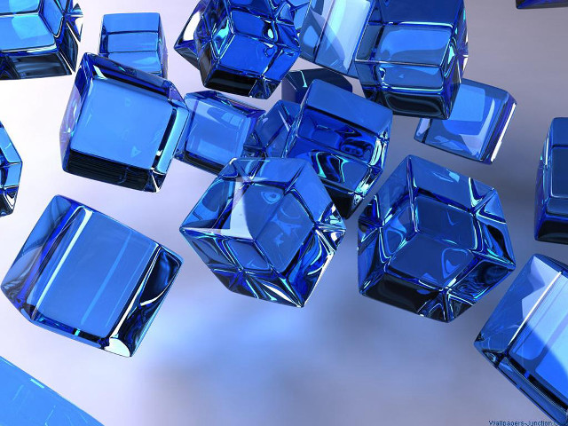Blue glass cubes tabletop white free wallpaper for desktop - medium preview image