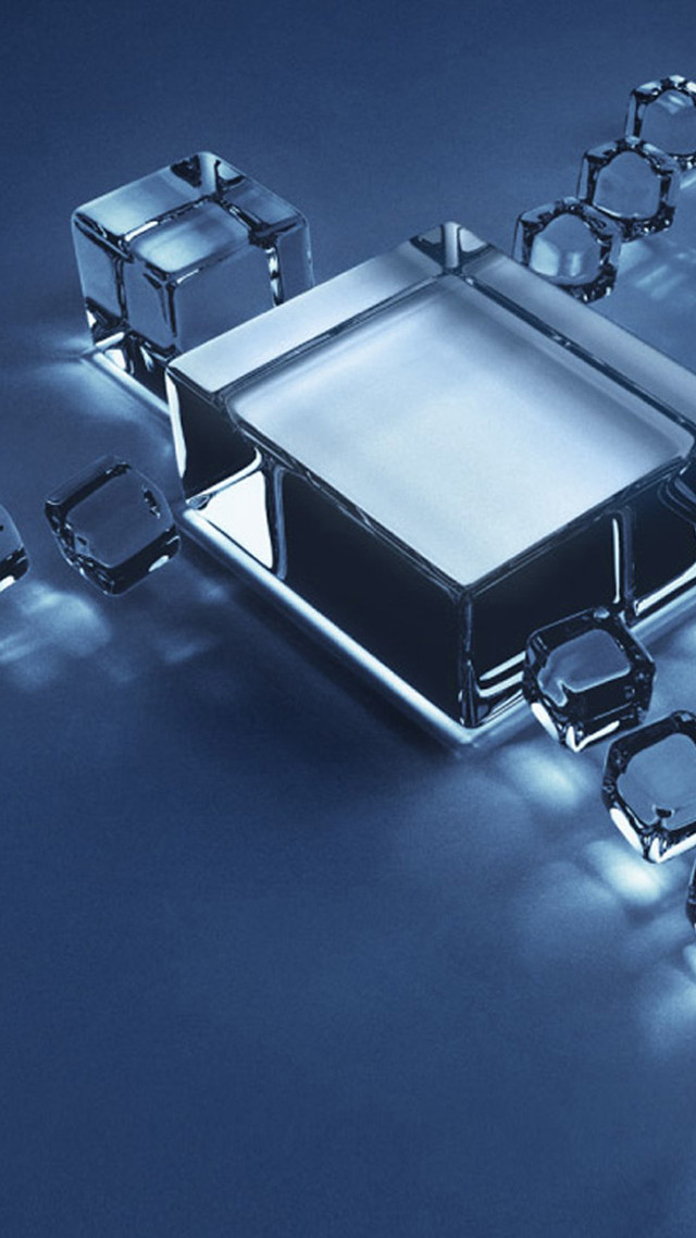 Silver objects with lights blue free wallpaper for mobile - medium preview image