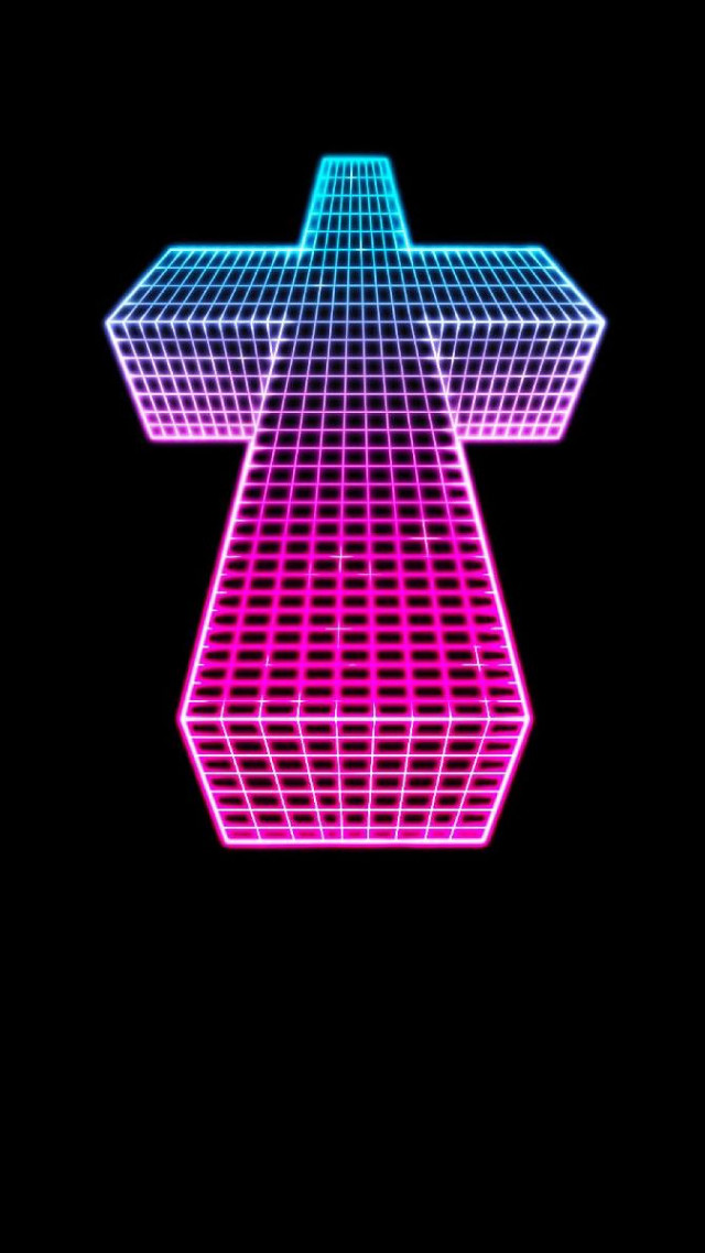 Neon cross black background pink free wallpaper for mobile - medium preview image