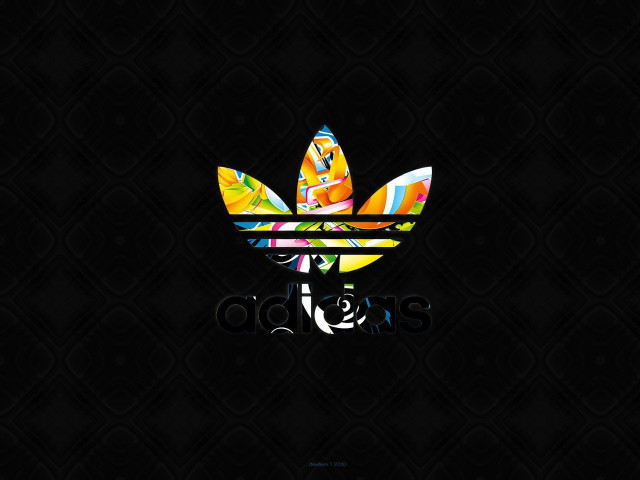 Colorful adidas logo black background free wallpaper for desktop - medium preview image
