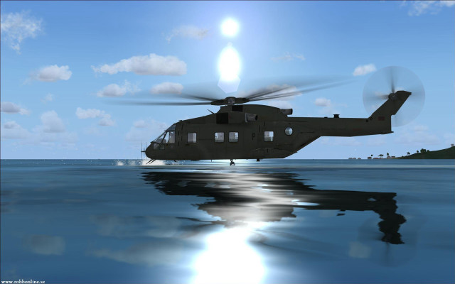 Helicopter flying water blue sky free wallpaper for desktop - medium preview image