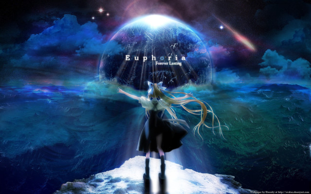 Woman rock light clouds rainbow free wallpaper for desktop - medium preview image