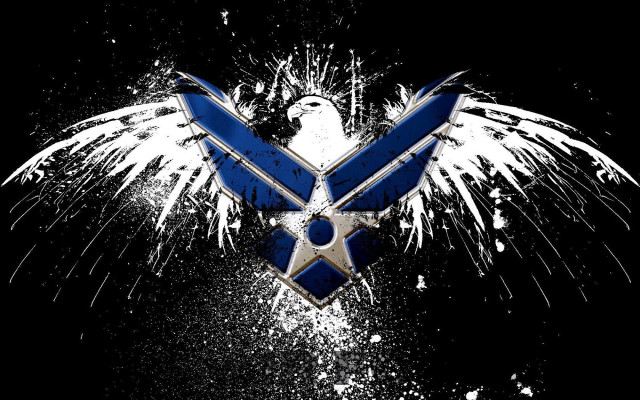 Blue white logo wings black free wallpaper for desktop - medium preview image