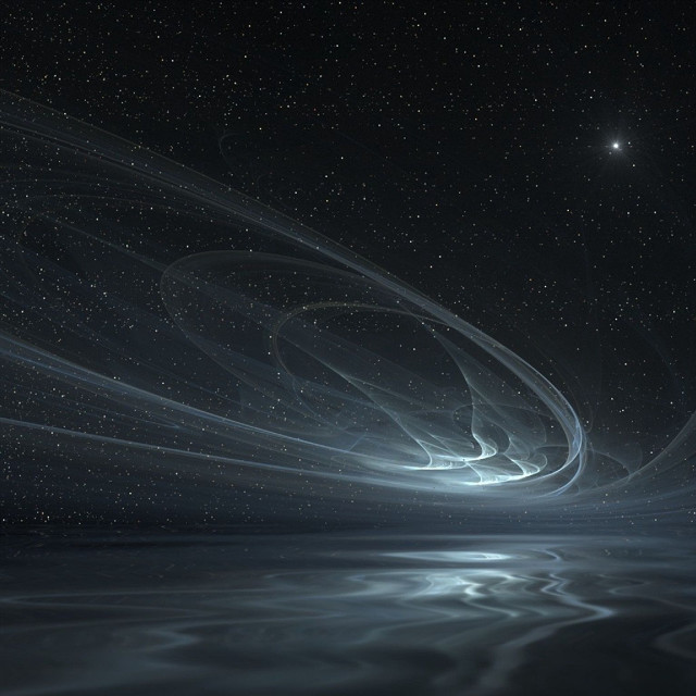Black white space star swirling #2 free wallpaper for tablet - medium preview image