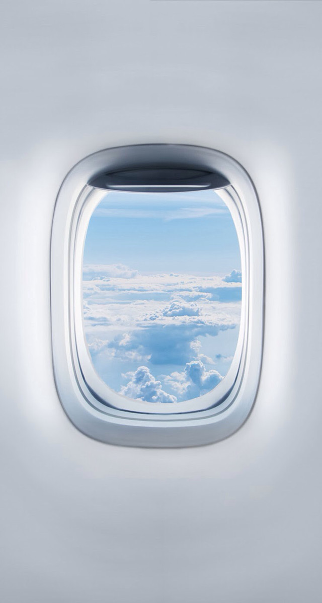 Airplane window view clouds sky free wallpaper for mobile - medium preview image