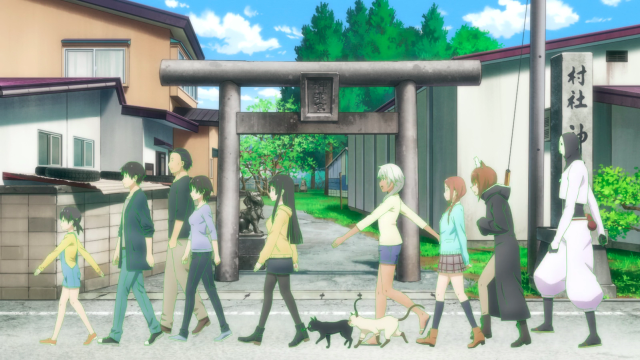 People walking street dog cat free wallpaper for desktop - medium preview image