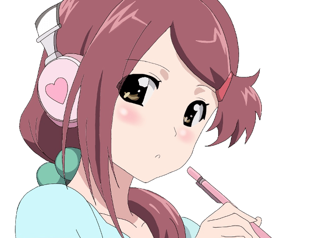 Girl pink hair headphones brushing free wallpaper for desktop - medium preview image