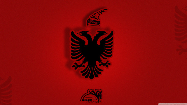 Red background black eagle crown free wallpaper for desktop - medium preview image