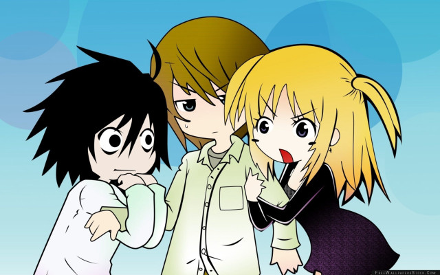 Anime characters cellphone pen standing free wallpaper for desktop - medium preview image