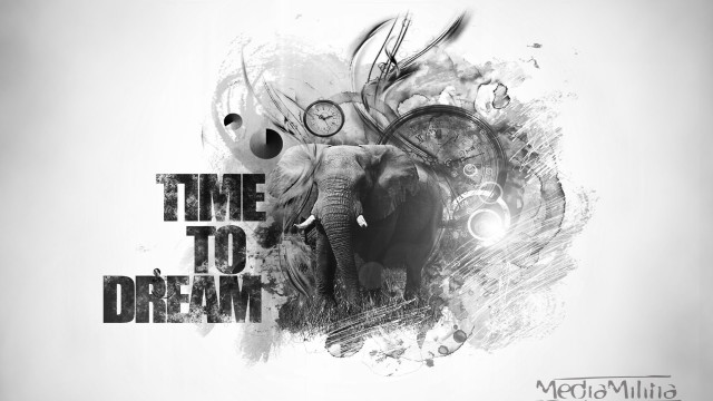 Elephant clock time to dream free wallpaper for desktop - medium preview image