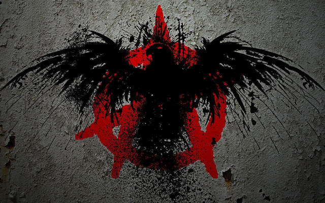 Demon black wings concrete wall free wallpaper for desktop - medium preview image