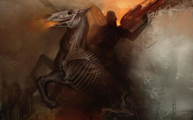 Skeleton horse gun mouth skeleton free wallpaper for desktop - medium preview image